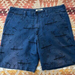 L.L. Bean Fishing Motif Print Shorts
